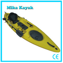 Kayak de pesca de plástico barco de pedal del océano sentarse en canoa superior con timón
